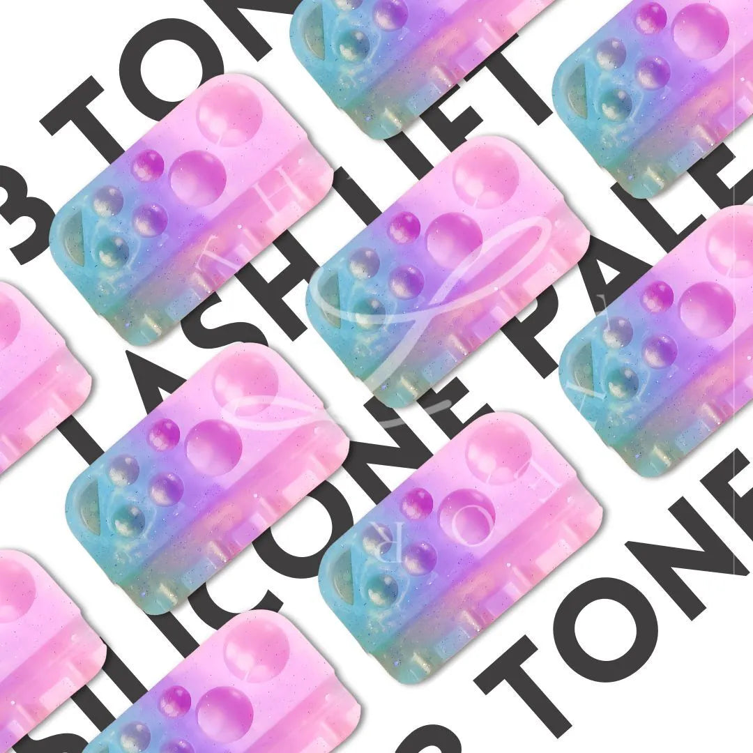 3 Tone Lash Lift Silicone Palette for solution, serum, tint and brush