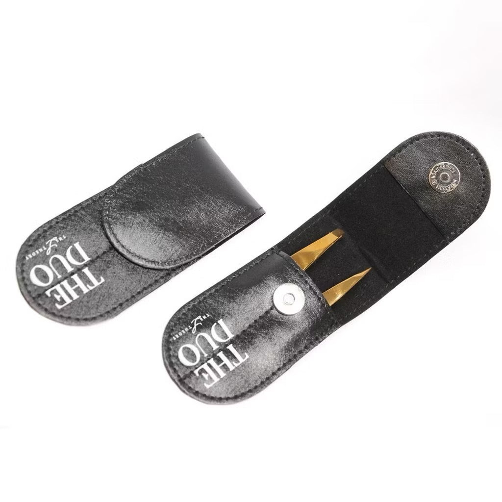 THE DUO Slanted & Pointed Professional Eyebrow Tweezers by The L Theory